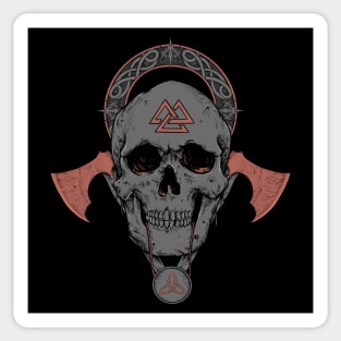 Viking Skull Nordic Scandinavian Pagan Symbols Sticker